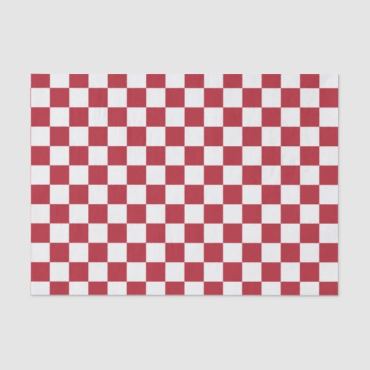 Red and White Retro Check Holiday 薄葉紙 (正面)