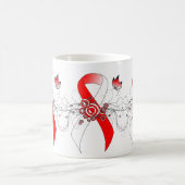 Red and White Ribbon with Butterfly Coffee Mug コーヒーマグカップ (中央)
