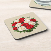 Red and white roses コースター (左側)