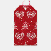 Red and White Scandinavian Folk Art Christmas ギフトタグ (裏面)
