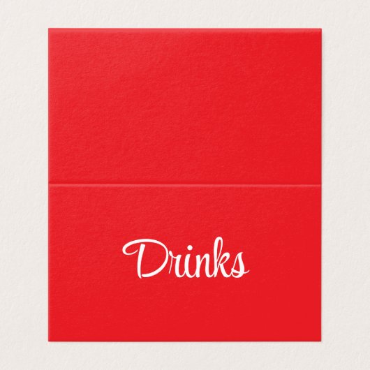 Red and White Script Dessert Buffet Table Card (外部フラット)