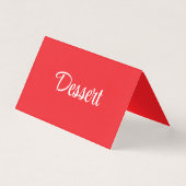 Red and White Script Dessert Buffet Table Card (正面)
