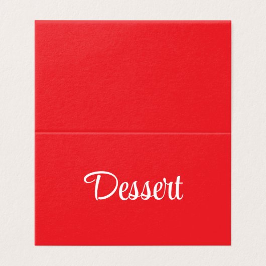Red and White Script Dessert Buffet Table Card (外部フラット)