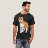 Red and White Siberian Husky Dog with Blue Eyes Tシャツ (正面フル)