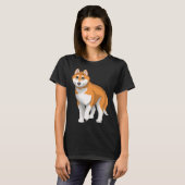 Red and White Siberian Husky Dog with Blue Eyes Tシャツ (正面フル)