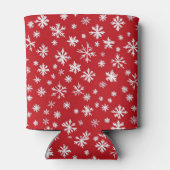 Red and white snowflakes 缶クーラー (裏面)