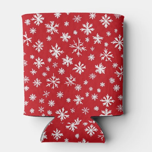 Red and white snowflakes 缶クーラー (裏面)