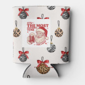 Red and white snowflakes 缶クーラー (正面)