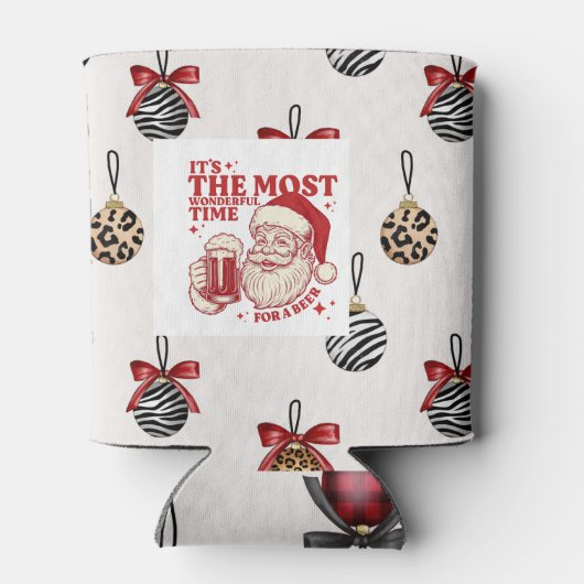 Red and white snowflakes 缶クーラー (裏面)