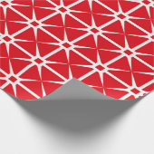 Red and White Square and Star Pattern ラッピングペーパー (角)