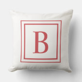 Red And White Square Border Monogram  アウトドアクッション (正面)