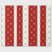 Red And White Striped Holiday ラッピングペーパー (フラット)