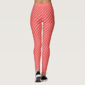 Red And White Stripes And Lines Pattern レギンス (裏面)