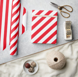 Red and White Stripped Candy Cane Wrapping Paper ラッピングペーパー