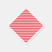 Red and White Stripped Stripes Party Paper Napkins スタンダードカクテルナプキン (角)