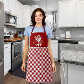 Red and White Tartan Plaid Christmas Pattern エプロン