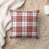 Red and white Tartan Plaid Pattern クッション (ブランケット)