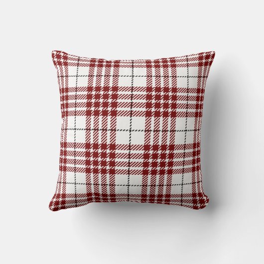 Red and white Tartan Plaid Pattern クッション (裏面)