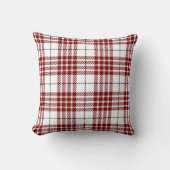 Red and white Tartan Plaid Pattern クッション (正面)