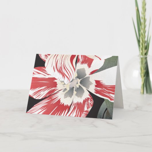 Red and White Tulip Blank Card サンキューカード (正面)