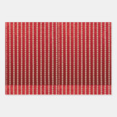 Red and White Velvet-Look ラッピングペーパーシート (正面3)