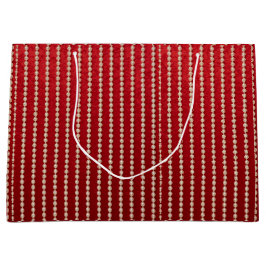 Red and White Velvet-Look ラージペーパーバッグ