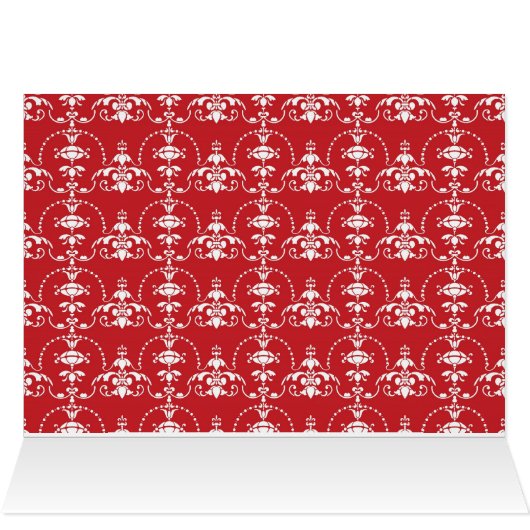 Red and White  Victorian Wedding RSVP card (内部横(上))