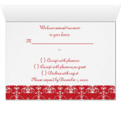 Red and White  Victorian Wedding RSVP card (内部横(下))
