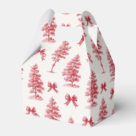 Red and White Vintage Christmas Gift フェイバーボックス (正面サイド)