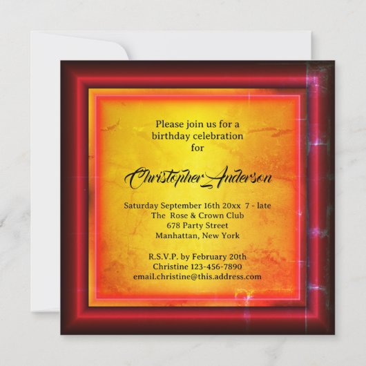 Red and yellow 招待状 (裏面)