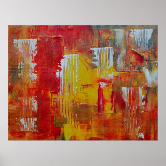 Red and yellow abstract painting ポスター (正面)