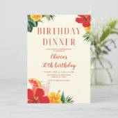 Red and Yellow Cocktail Birthday Dinner Party 招待状 (スタンド正面)