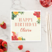 Red and Yellow Cocktail Birthday Party スタンダードランチョンナプキン (インサイチュ)