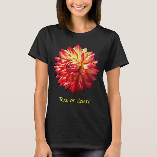 Red And Yellow Dahlia Flower Personalized Tシャツ (正面)