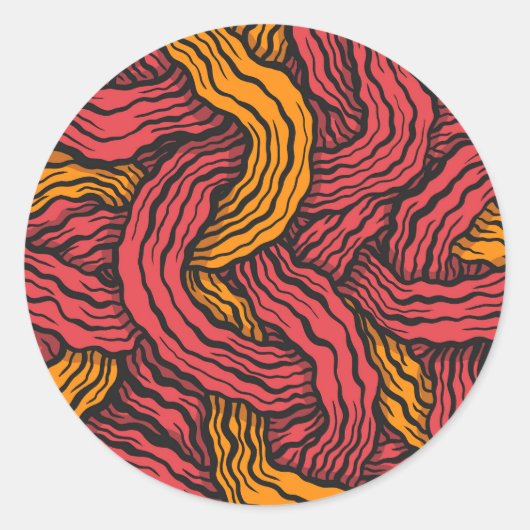 Red and Yellow Lines ラウンドシール (正面)