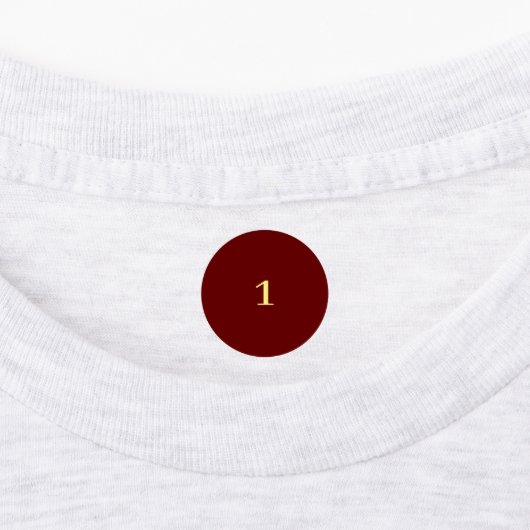 Red and yellow numbered ラベル (貼付)