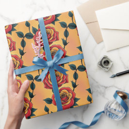 Red And Yellow Roses ラッピングペーパー