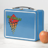 Red and Yellow Squares with Green the Circles Text メタルランチボックス (インサイチュ)