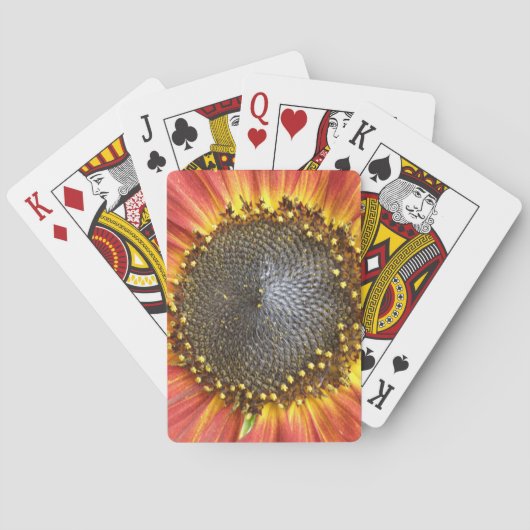 Red and Yellow Sunflower Playing Cards トランプ (裏面)