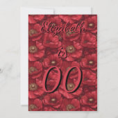 Red Anemones Flower Outdoor Birthday Party 招待状 (裏面)