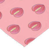 Red Anthurium Flower Seamless Pattern on ロングテーブルランナー (コーナー)