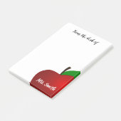 Red Appleパーソナライズされた先生のデスクから ポストイット (アングル)