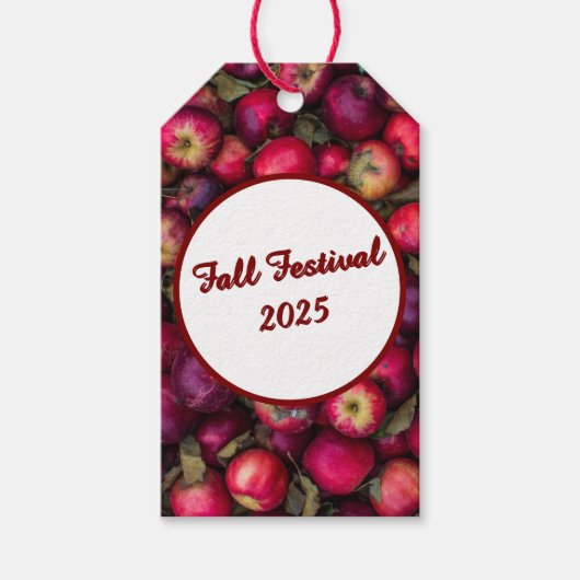 Red Appleパーティーのカスタマイズ ギフトタグ (正面)