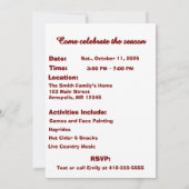 Red Appleパーティーのカスタマイズ 招待状 (裏面)