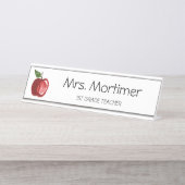 Red Appleモダンのカスタム先生名 デスクネームプレート (正面)
