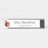 Red Appleモダンのカスタム先生名 デスクネームプレート (正面)