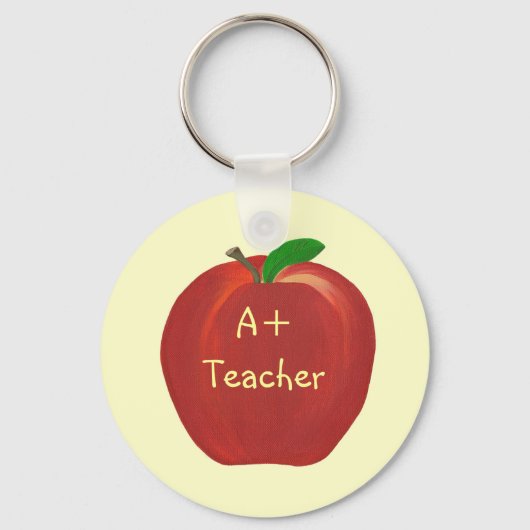 Red Apple絵画のA+先生キーチェーン キーホルダー (正面)