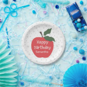 Red Apple カスタマイズ  Nameハッピーバースデー ペーパープレート (パーティー)