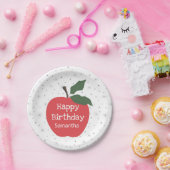 Red Apple カスタマイズ  Nameハッピーバースデー ペーパープレート (パーティー)
