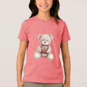 Red Apple A Day Cream Teddy Bear トライブレンドＴシャツ (正面)
